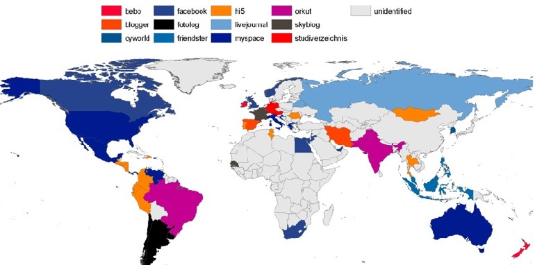 black and white map of the world showing countries. Map of the world showing GSM coverage. C**rt*sy of www.3gamericas.org