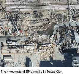 image - the wreckage at BP's facilitate in Texas City