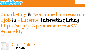 Image - tweet by @ComMetrics #marketing & #socialmedia #research #job in #Lucerne: Interesting listing http://su.pr/1Zqk7n #metrics #SM #usability