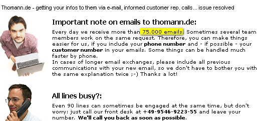 Image - Thomann.de - Customer service - call or email with your customer number - describe your problem - they will call you back to save you and themselves time... but the issue is resolved within 3 minutes - guaranteed