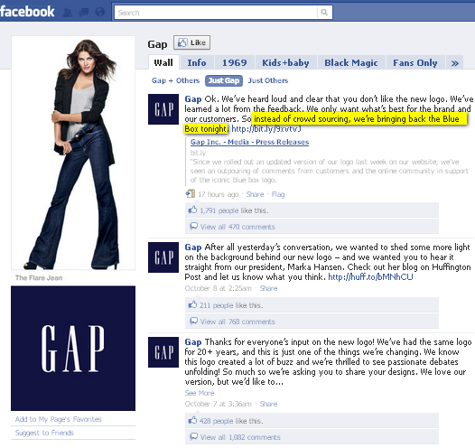 Image - GAP caves to online pressure and reinstates classic blue box logo.