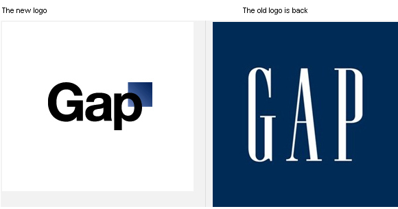 Image - Just four days after confirming its surprise new logo was, in fact, legit, the GAP is returning to its old design.