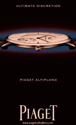 Image - Piaget uses the more subtle approach in advertising while overcharging people for getting their timepiece fixed (semi-annual total maintenance charge)