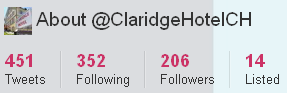 Image - Claridge Hotel - Twitter account