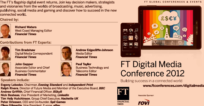 FT Journalism and Conference Management - Promoting yourself by featuring FT journalists as being the key decision-makers, strategists and visionaries in attendance.