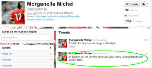 Click on image - Michel Morganella - expelled from Swiss Olympic team after racist tweet.