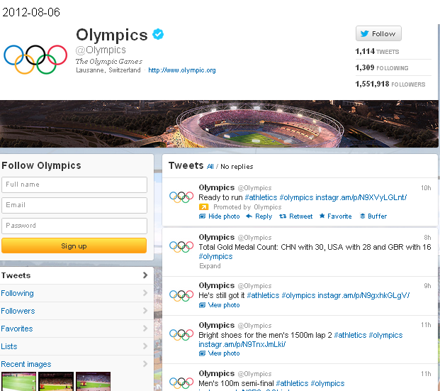 Click on image - Olympics on Twitter - 100-metre final and much more, but few tweets - ADDED VALUE, QUO VADIS?