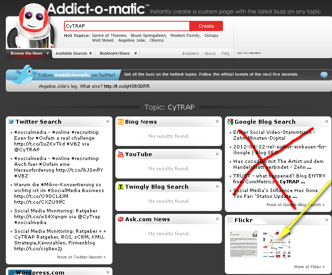 Klick auf Image - Addict-o-Matic SM Monitoring - fuer CyTRAP nichts, Mammut ein wenig - oft aeltere Angaben