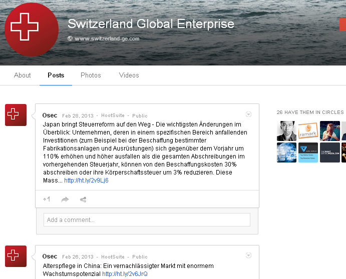 ANKKLICKEN - Die Google Plus Seite von OSEC - jetzt Switzerland-GE - Funktstille