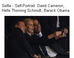 CLICK AUF GRAFIK - Selfie - Selfie-Portrait: David Cameron, Helge Thorning-Schmidt and  Barack Obama